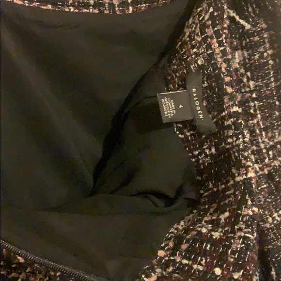 Wool Boucle Skirt HALOGEN sz 4 - Picture 5 of 6